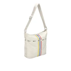 LeSportsac AEC Striped Zip Bucket Bag